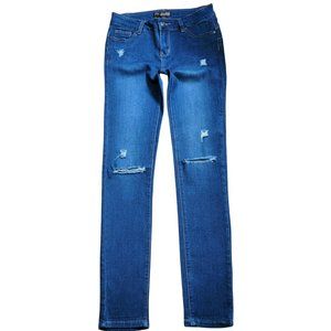 Wax Jean Butt I Love You Jeans Dark Blue Skinny Distressed Size 28